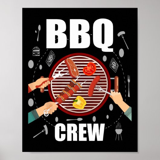 Grillen Crew Matching Family Grill Party Sommercam Poster (Vorne)