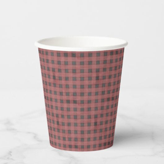 GRILLEN Cups | Buffalo Karo Pappbecher (Vorderseite)