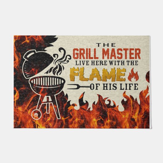 Grillen Custom Doormat Grill Master lebt hier Fußmatte (Vorderseite)