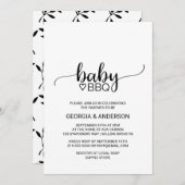 Grillen der einfachen Schwarzweißkalligraphie Einladung (Vorne/Hinten)