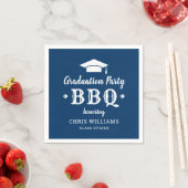 Grillen der Rustikalen Navy Blue Graduation Party  Serviette (Beispiel)