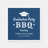 Grillen der Rustikalen Navy Blue Graduation Party  Serviette (Vorderseite)