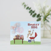 Grillen der Urlaubstage Einladung Postkarte (Stehend Vorderseite)