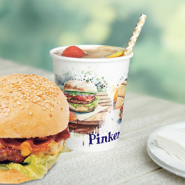 Grillen der Wasserfarben Personalisiert Pappbecher