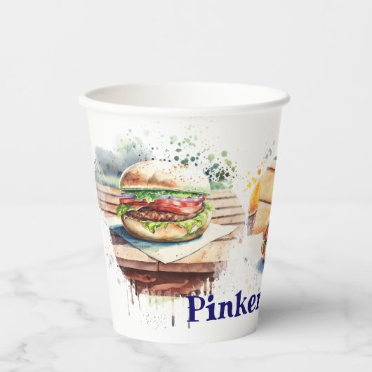 Grillen der Wasserfarben Personalisiert Pappbecher (Vorderseite)