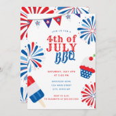 Grillen des Amerikanischen Unabhängigkeitstags für Einladung (Vorne/Hinten)