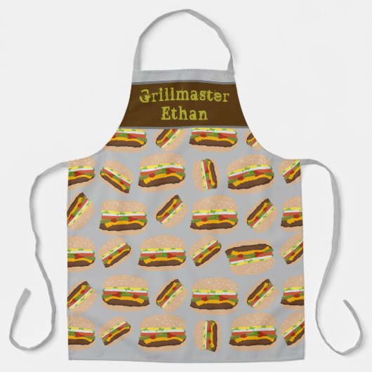 Grillen des Personalisiert Burger Pattern Typ Schürze (Vorderseite)