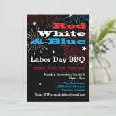 Grillen des Red White and Blue Labour Day Einladung (Stehend Vorderseite)