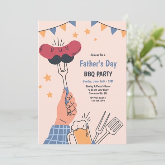 Grillen des Vaters Einladung (Stehend Vorderseite)