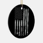 GRILLEN Design Smoking Barbecue USA Flag Keramik Ornament (Rechts)