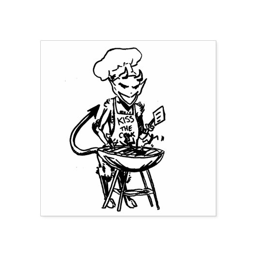 GRILLEN Devil küsst den Koch Gummistempel (Prägung)