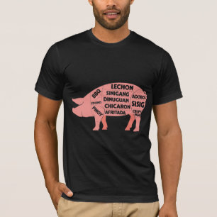 Grillen Diagramm Filipino Schweinefleisch Schnitze T-Shirt