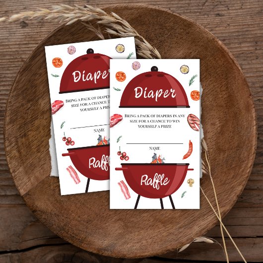 Grillen Diaper Raffle Babydusche im Freien Begleitkarte