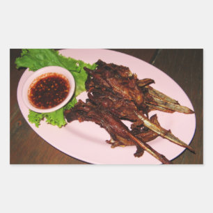 GRILLEN Duck Beaks ... Thai Asian Street Food Rechteckiger Aufkleber