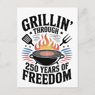 Grillen durch die 250. Freedom Grill 4. Juli Einladungspostkarte