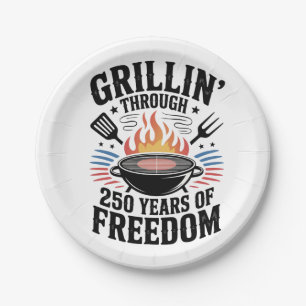 Grillen durch die 250. Freedom Grill 4. Juli Pappteller