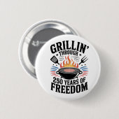 Grillen durch die 250. Freiheitsgrill 4. Juli Button (Vorne & Hinten)