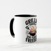 Grillen durch die 250. Freiheitsgrill 4. Juli Tasse (Vorderseite Links)