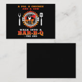 GRILLEN| Ein Schweinefleisch und ein Huhn wandern Visitenkarte (Vorne/Hinten)