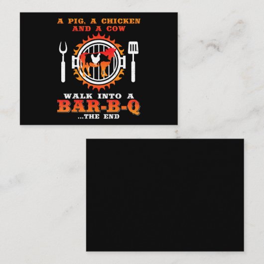 GRILLEN| Ein Schweinefleisch und ein Huhn wandern Visitenkarte (Vorne/Hinten)
