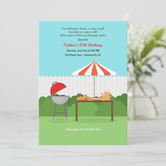 Grillen Einladung (Stehend Vorderseite)