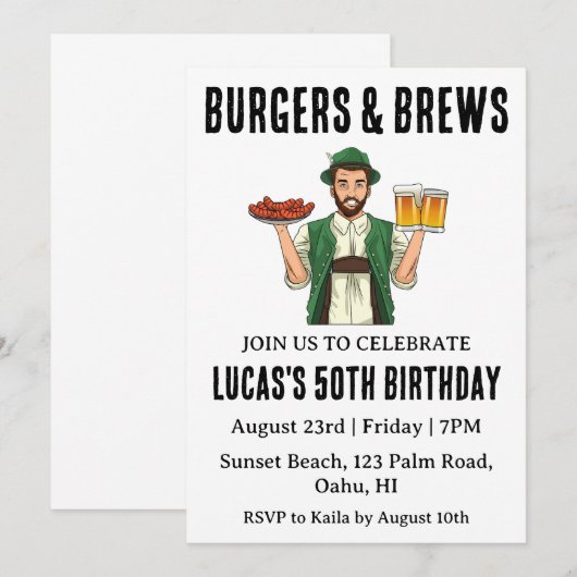 Grillen Einladung (Vorne/Hinten)