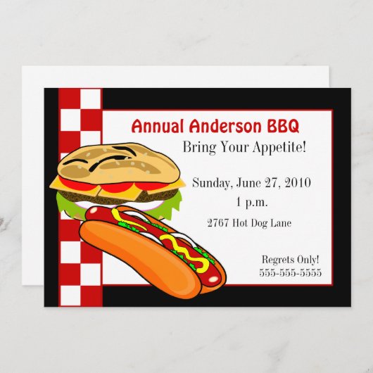 GRILLEN EINLADUNG (Vorne/Hinten)