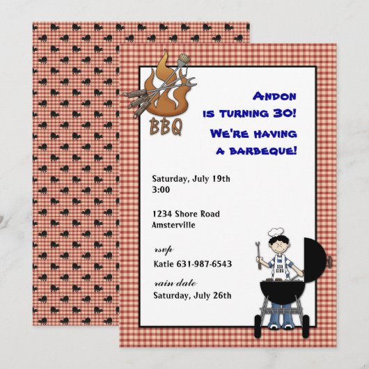 GRILLEN Einladung (Vorne/Hinten)