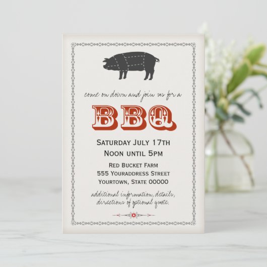 GRILLEN Einladung (Stehend Vorderseite)