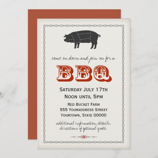 GRILLEN Einladung (Vorne/Hinten)