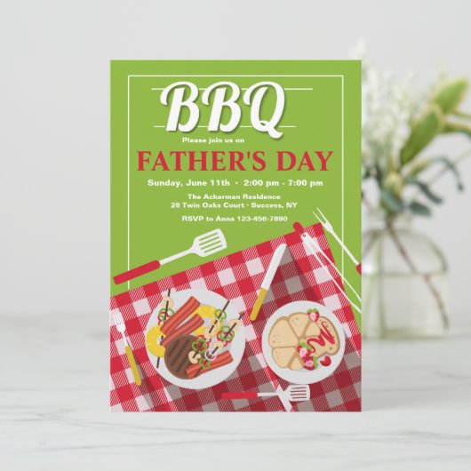 GRILLEN Einladung (Stehend Vorderseite)