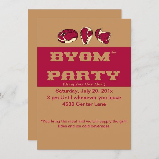 GRILLEN EINLADUNG (Vorne/Hinten)