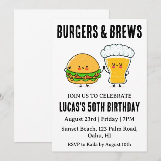 Grillen Einladung (Vorne/Hinten)