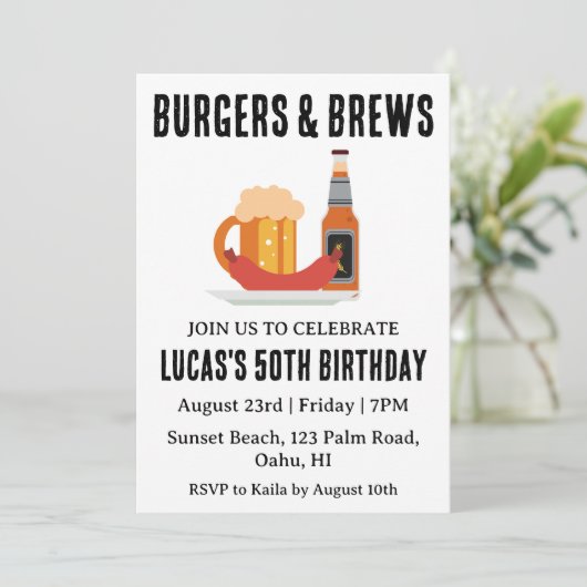 Grillen Einladung (Stehend Vorderseite)