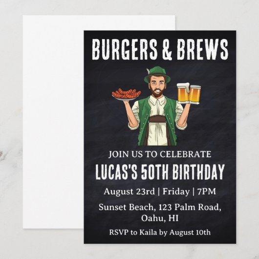 Grillen Einladung (Vorne/Hinten)