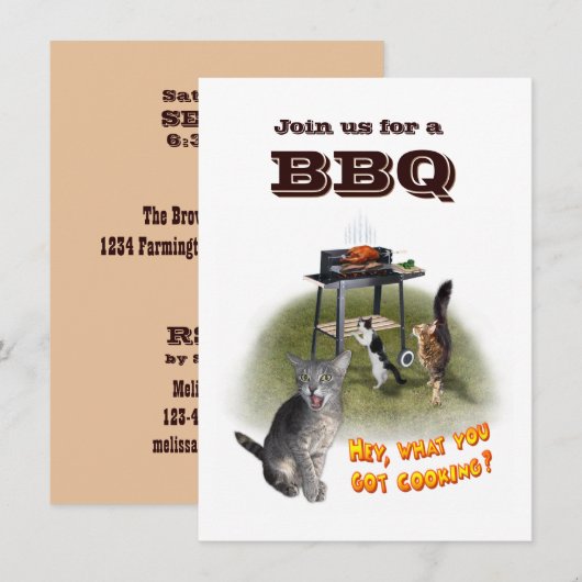 Grillen Einladung bei Katzen (Vorne/Hinten)