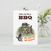 Grillen Einladung bei Katzen (Stehend Vorderseite)