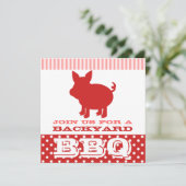 GRILLEN Einladung - Rotes und rotes Schweinefleisc (Stehend Vorderseite)