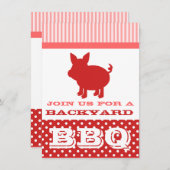 GRILLEN Einladung - Rotes und rotes Schweinefleisc (Vorne/Hinten)