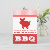 GRILLEN Einladung - Rotes und rotes Schweinefleisc (Stehend Vorderseite)