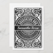 Grillen Einladungen Schwarz/Weiß (Vorne/Hinten)