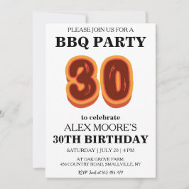 Grillen-Einladungen zum 30. Einladung