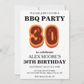 Grillen-Einladungen zum 30. Einladung