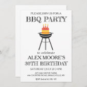 Grillen-Einladungen zum 30. Einladung (Vorne/Hinten)