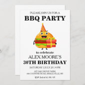 Grillen-Einladungen zum 30. Einladung (Vorne/Hinten)