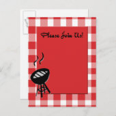 Grillen Einladungspostkarte (Vorne/Hinten)