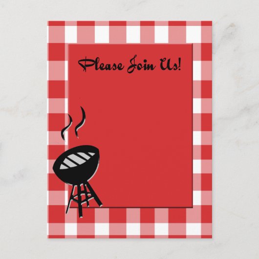 Grillen Einladungspostkarte (Vorderseite)
