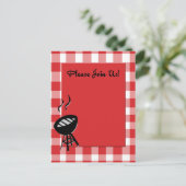 Grillen Einladungspostkarte (Stehend Vorderseite)