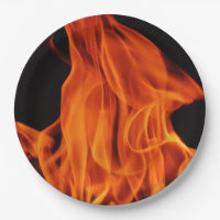 GRILLEN Feuer flammt WegwerfpapierTeller