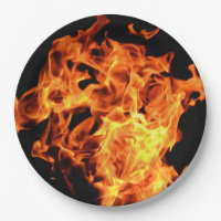 GRILLEN Feuer flammt WegwerfpapierTeller